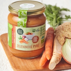 PALETOVÝ PRODEJ - 560 ml - BIO zeleninové pyré - připravené z čerstvé zeleniny plné vitamínů - produkt ekologického zemědělství - vhodné i pro děti !